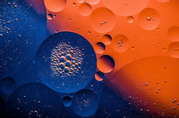 Oil And Water Image Macro Closeup Abstract Space Bruce Pritchett Photography Art Print featuring the photograph Nebula by Bruce Pritchett