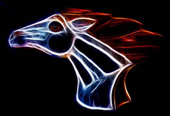 Bronco Art Print featuring the photograph Neon Bronco II by Shane Bechler