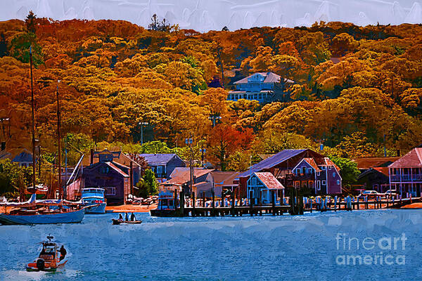 Autumn Art Print featuring the digital art New England Fall Coastline by Kirt Tisdale
