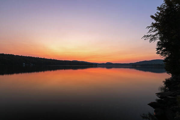 Back Lake Art Print featuring the photograph New Hampshire Back Lake Sunset by Juergen Roth