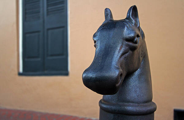 New Orleans Art Print featuring the photograph New Orleans Horse Head Hitching Post by Juergen Roth