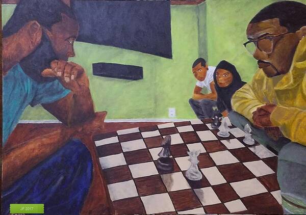 Chess Art Print featuring the painting A game of Chess by Jerel Ferguson