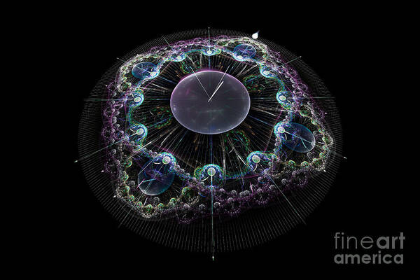 Clock Art Print featuring the digital art New Year Countdown by Ann Garrett