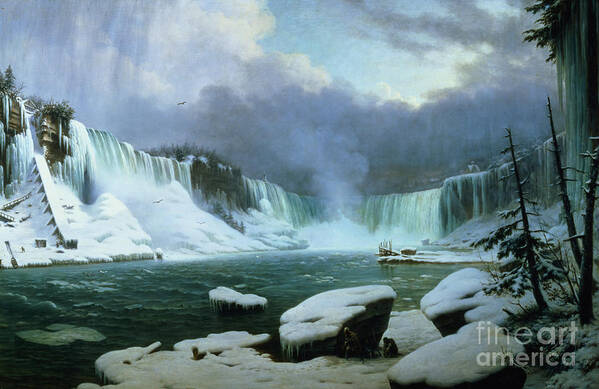 Niagara Falls By Hippolyte Victor Valentin Sebron Art Print featuring the painting Niagara Falls by Hippolyte Victor Valentin Sebron