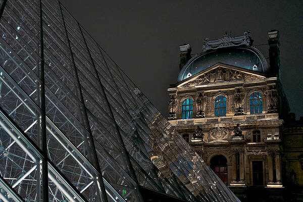 Lawrence Art Print featuring the photograph Night At The Louvre by Lawrence Boothby