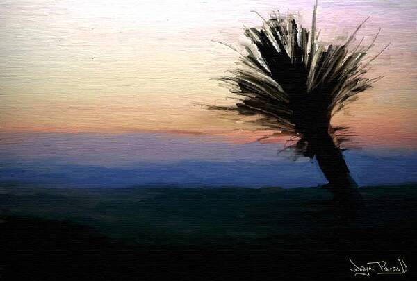 Landscape Art Print featuring the painting Night Falls by Wayne Pascall