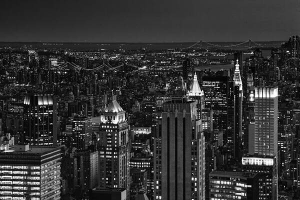 Manhattan Art Print featuring the photograph Night in Manhattan by Patricia Montgomery
