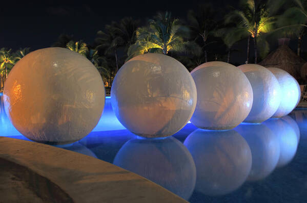 Ball Art Print featuring the photograph Night Reflections by Shane Bechler