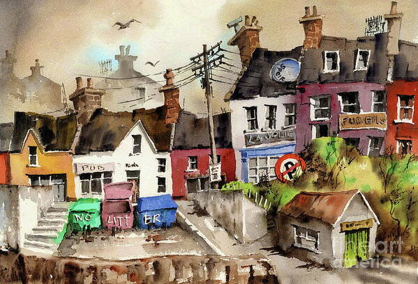  Art Print featuring the painting No litter in Baltimore, Cork ...x117 by Val Byrne