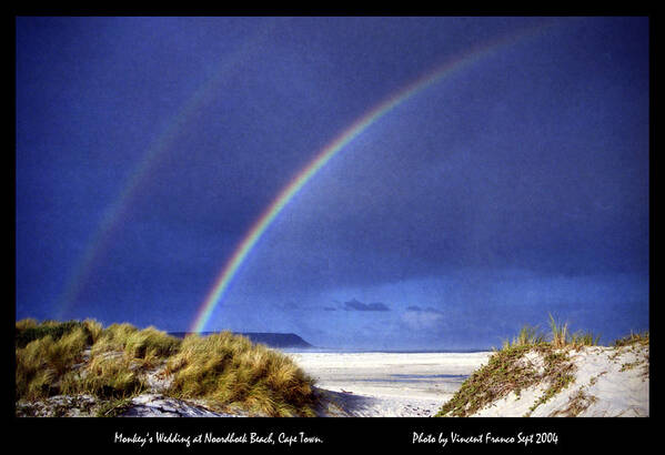 Beach Art Print featuring the digital art Noordhoek Rainbow by Vincent Franco