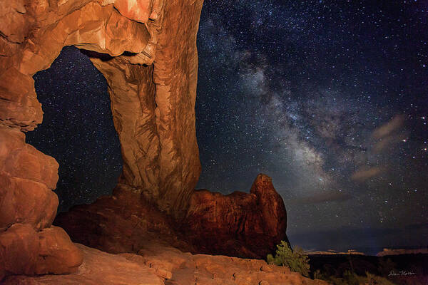 Arches National Park Art Print featuring the photograph North Window and The Milky Way by Dan Norris