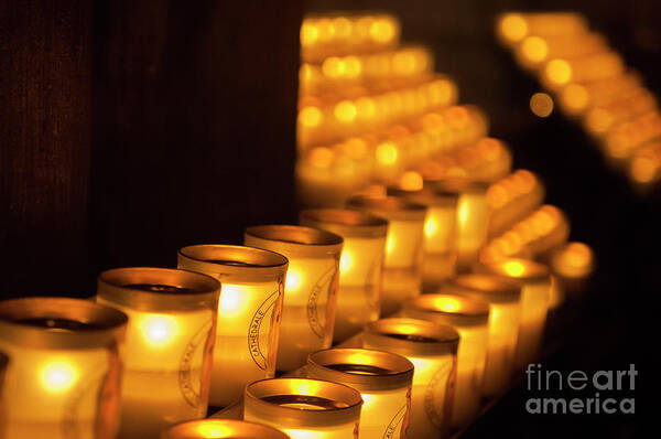 Candle Art Print featuring the photograph Notre Dame Candles by Paul Warburton