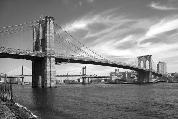 Bridge Art Print featuring the photograph NYC Brooklyn Bridge by Mike McGlothlen