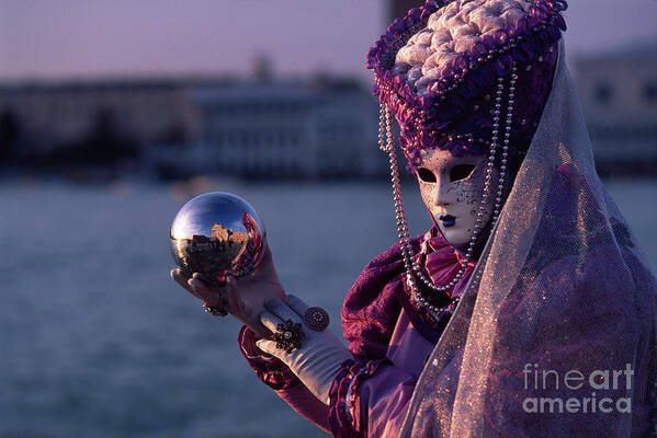 Carnevale Art Print featuring the photograph Observing the shining globe by Riccardo Mottola