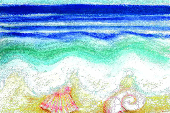 Ocean Art Print featuring the painting Ocean by Shelley Myers