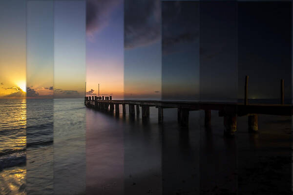 Time Slice Art Print featuring the photograph Ocean sunset time slice by Sven Brogren