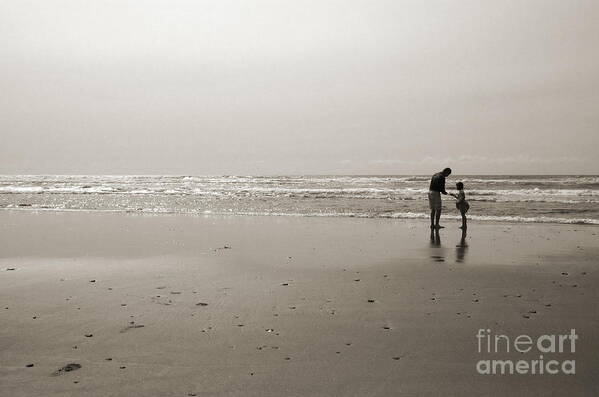 Beach Art Print featuring the photograph Oceanside Discovery 2 - Toned by Kathi Shotwell