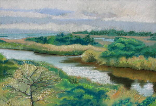 Ocracoke Art Print featuring the painting Tidal Creek, Ocracoke Island by Shirley Galbrecht