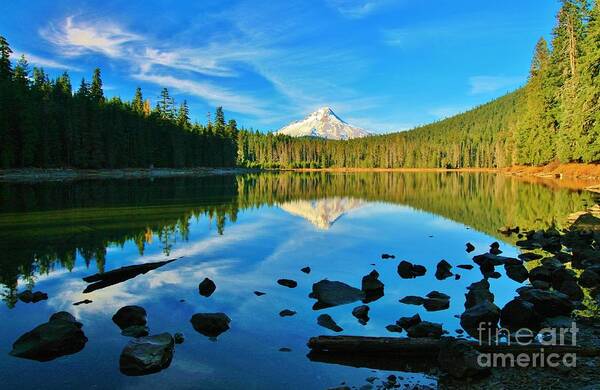 Landscape Art Print featuring the photograph October on the lake by Sheila Ping