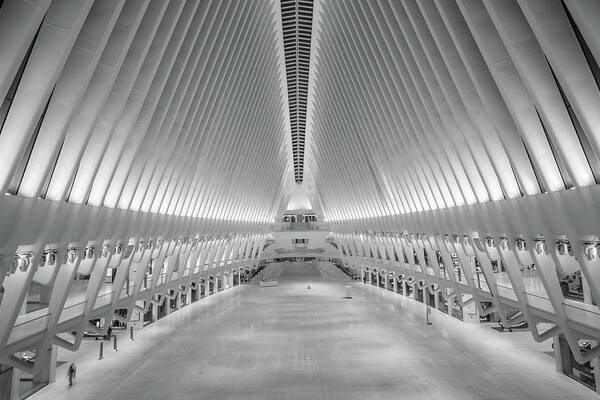 B&w Art Print featuring the photograph Oculus Station New York 3 by John McGraw