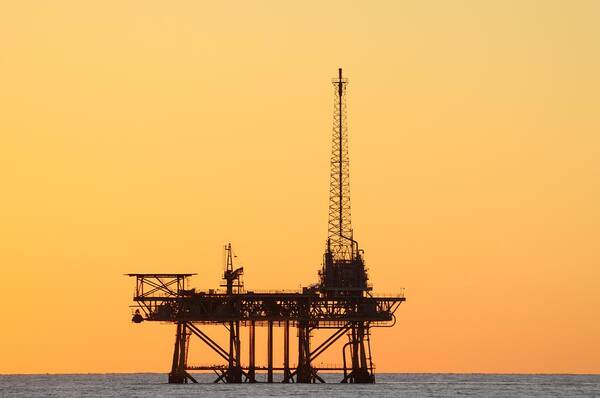 Oil Rig Art Print featuring the photograph Offshore oil and gas platform by Bradford Martin