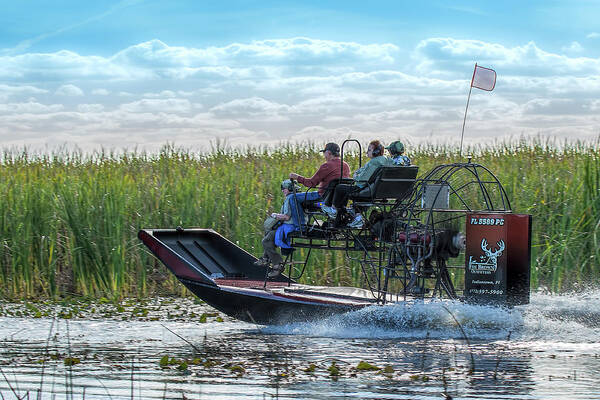 Okeechobee Art Print featuring the photograph Okeechobee Airboat Journey by Richard Goldman