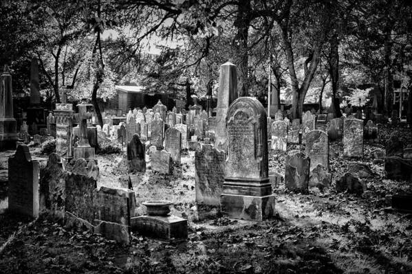 Us Art Print featuring the photograph Old Cemetery in Philadelphia 1 by Val Black Russian Tourchin