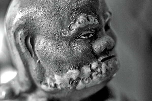 Ceramic Art Print featuring the photograph Old Face, Statue by Scott Carlton