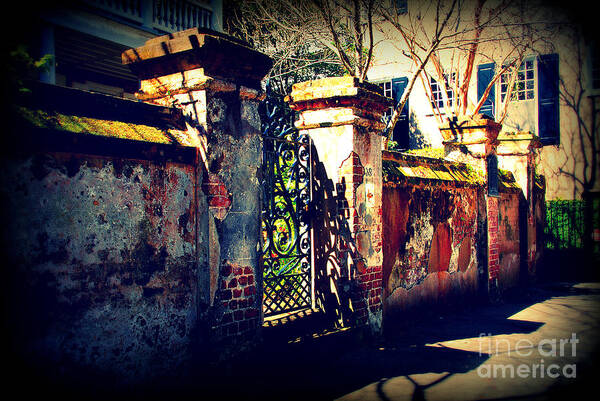 Gate Art Print featuring the photograph Old Iron Gate in Charleston SC by Susanne Van Hulst
