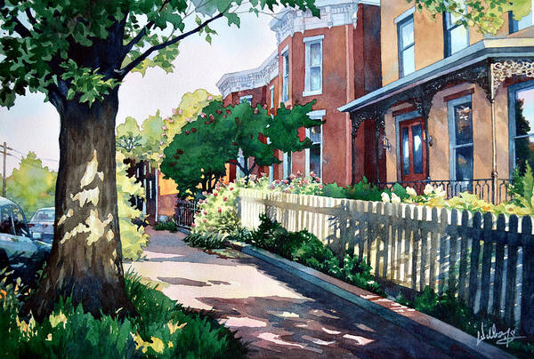 Landscape Art Print featuring the painting Old Iron Porch by Mick Williams