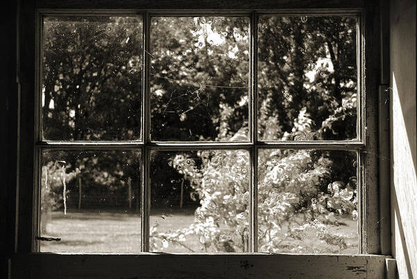 Old Art Print featuring the photograph Old Pitted Glass Window 2 by Joanne Coyle