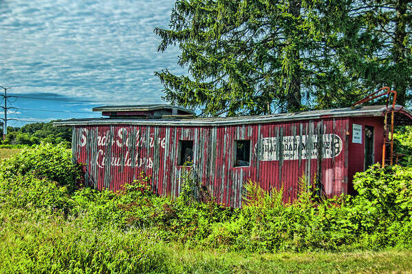 Caboose Art Print featuring the photograph Old Red Caboose by Cathy Kovarik