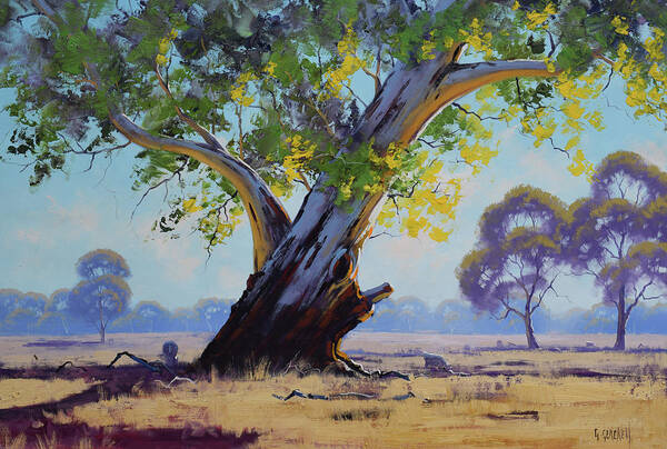 Eucalyptus Tree Art Print featuring the painting Old River Gum Australia by Graham Gercken