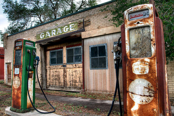 No People Art Print featuring the photograph Old Service Station by Brett Pelletier