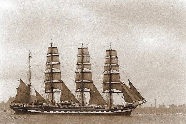 Tall Ship Art Print featuring the photograph Old Time Schooner by Tracey Vivar