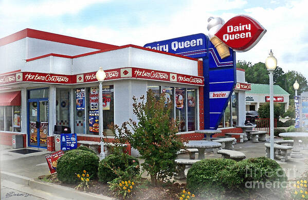 Dairy Queen Art Print featuring the photograph Old Timey Dairy Queen by Pat Davidson