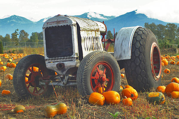 Tractors Art Print featuring the photograph Old Tractor in the Pumpkin Patch by Randy Harris