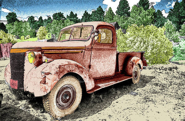 Fine Art Photography. Old Painted Truck Photography. Old Trucks. Digtal Photography. Fine Wall Art Truck Greeting Cards. Fine Art Gallery Truck Photography. Landscape.nature. Mountain Art Photography. Mixed Media. Mixed Media Photography. Mixed Media Truck Photography. Art Print featuring the photograph Old Truck by James Steele