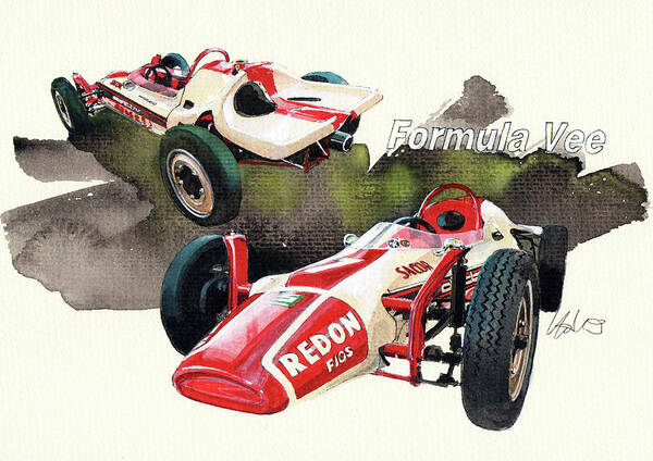 Olympic Formula Vee Art Print featuring the painting Olympic Formula Vee by Yoshiharu Miyakawa