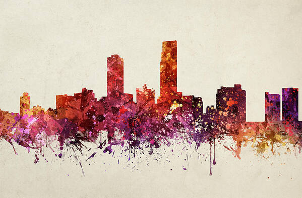 Omaha Art Print featuring the digital art Omaha Cityscape 09 by Aged Pixel