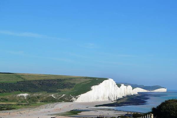 Beach Art Print featuring the photograph On a Clear Day - The Seven Sisters by Nina-Rosa Dudy