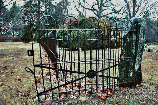 Cemetery Art Print featuring the photograph Open Cemetery Gate by Sandy Moulder