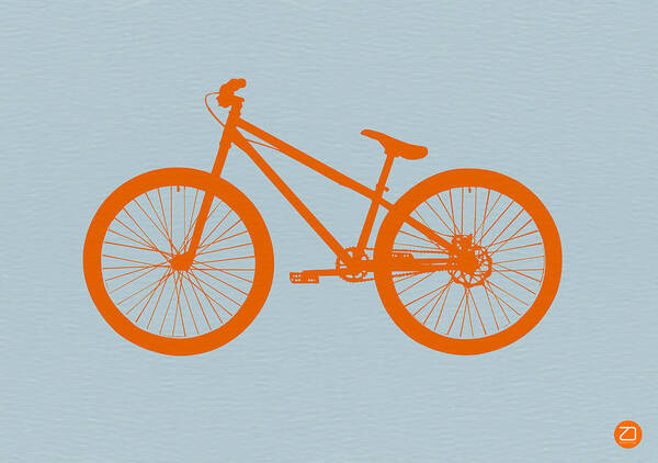 Bicycle Art Print featuring the digital art Orange Bicycle by Naxart Studio