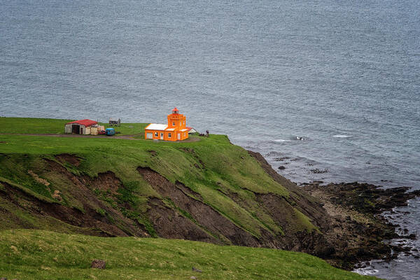 Iceland Art Print featuring the photograph Orange Lighthouse by Tom Singleton