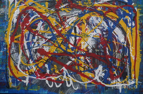 Abstract Art Print featuring the painting Out of Control by Jimmy Clark