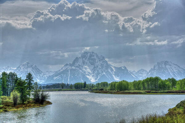 Oxbow Bend Art Print featuring the photograph Oxbow Bend Sun Rays by David Armstrong