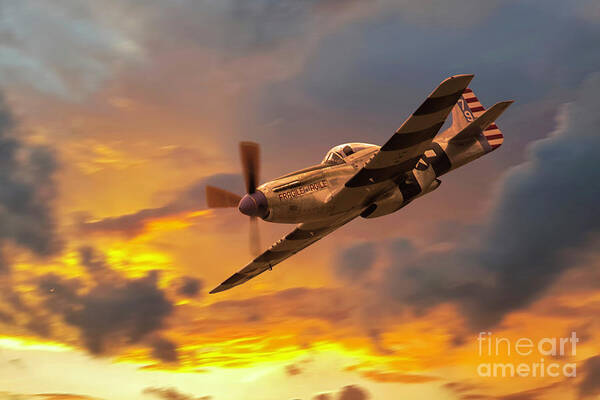 P-51 Mustang Art Print featuring the digital art P-51 Fragile but Agile by Airpower Art