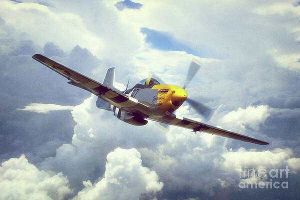 P51 Art Print featuring the digital art P51 Mustang - Frankie by Airpower Art