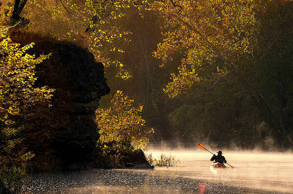 2015 Art Print featuring the photograph Paddling in Autumn by Robert Charity