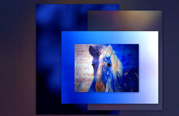 Pony Art Print featuring the photograph Painted Pony in Blue by Irma BACKELANT GALLERIES